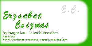 erzsebet csizmas business card